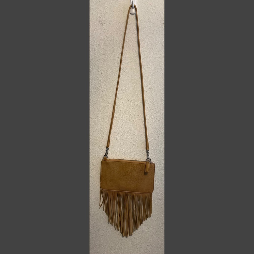 Free People Crossbody Fringe Bag Tan - Picture 3 of 4